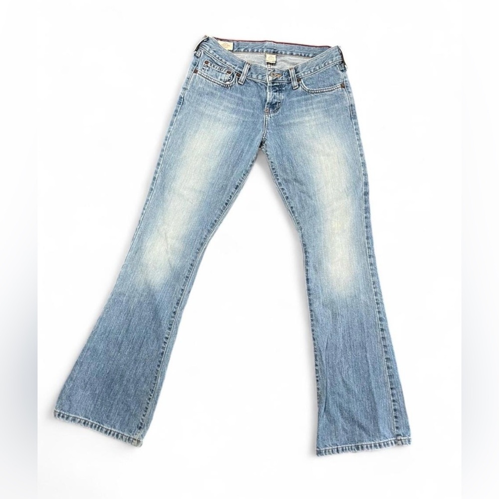 Vintage Abercrombie and Fitch Flare low rise Jeans w/ vintage leather belt